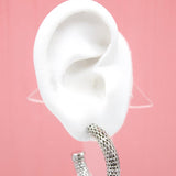 18K Rhodium Filled Coreana Open Hoop Earrings (K54)