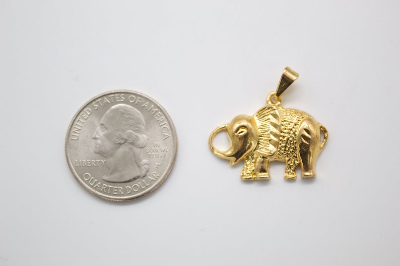 Small 18K Gold Filled Elephant Pendant