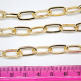 18K Gold Filled 7mm Diamond Cut PaperClip Chain (F191)