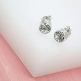 18K Gold Filled Stud Earrings With CZ Cubic Zirconia Stone