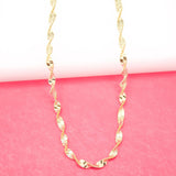 18K Gold Filled 3mm Designed Twisted Herringbone Snake Chain (H7)