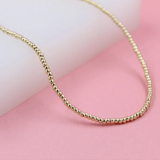 18K Gold Filled 2mm Beaded Chain Necklace (F275)
