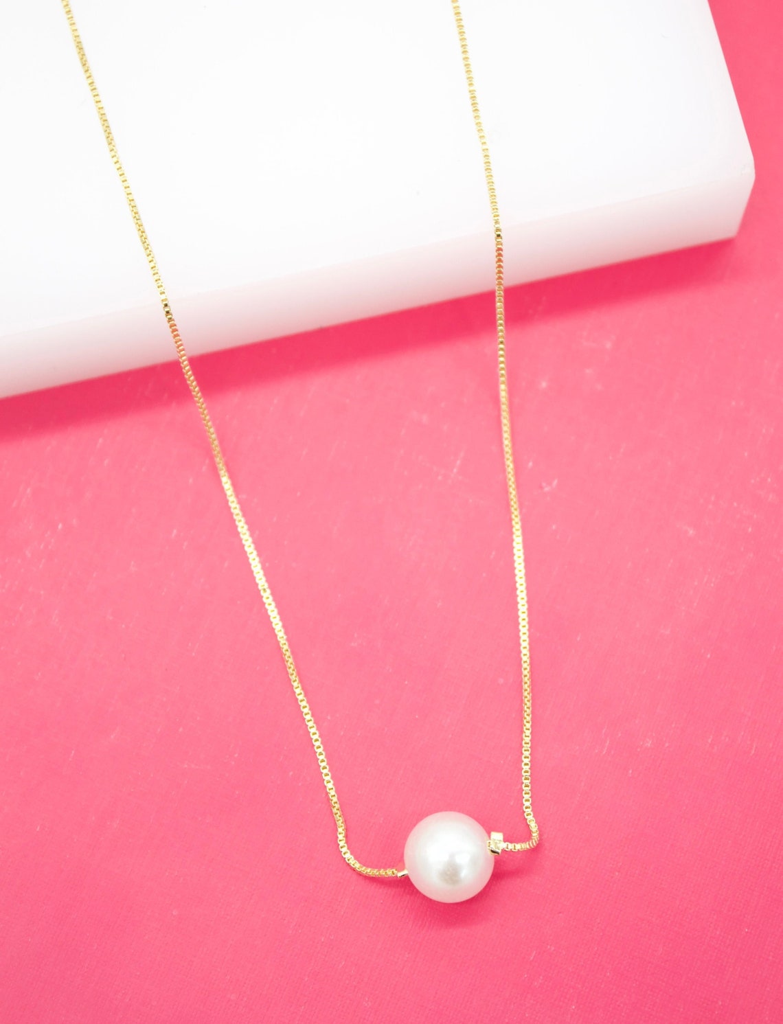 Cute Simple Style Commute Panda Copper 18K Gold Plated Artificial Pearls  Zircon Pendant Necklace In Bulk
