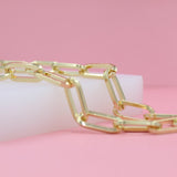 18K Gold Filled 9mm Paper Clip Link Chain (F71)