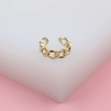 18K Gold Filled Small Cuban Curb Cuff Earrings