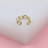 18K Gold Filled Small Cuban Curb Cuff Earrings