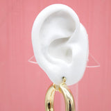18K Gold Filled Thick Hoop Earrings (J25)