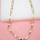 18K Gold Filled 5mm Paper Clip Chain (F169)