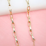 18K Gold Filled 5mm Paper Clip Chain (F169)