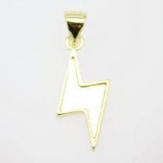 18K Gold Filled Mother Pearl Lightning Bolt Pendant (A93)