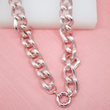 18K Gold Filled 13mm Textured Pink Thick Chunky Link Curb Cuban Chain (F5)