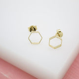 18K Gold Filled Hexagon Stud Earrings (L151-152)