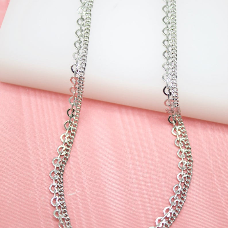 18K Gold Filled Designed Curb Choker Chain (G32)