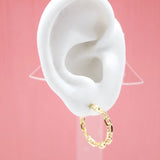 18K Gold Filled Paper Clip Open Hoop Earrings (K165)(K168)(K211)(K235)