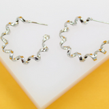18K Gold Filled Thick Spiral Hoops Lever Back Earrings (J242-244)