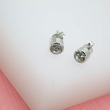 18K Gold Filled Stud Earrings With CZ Cubic Zirconia Stone