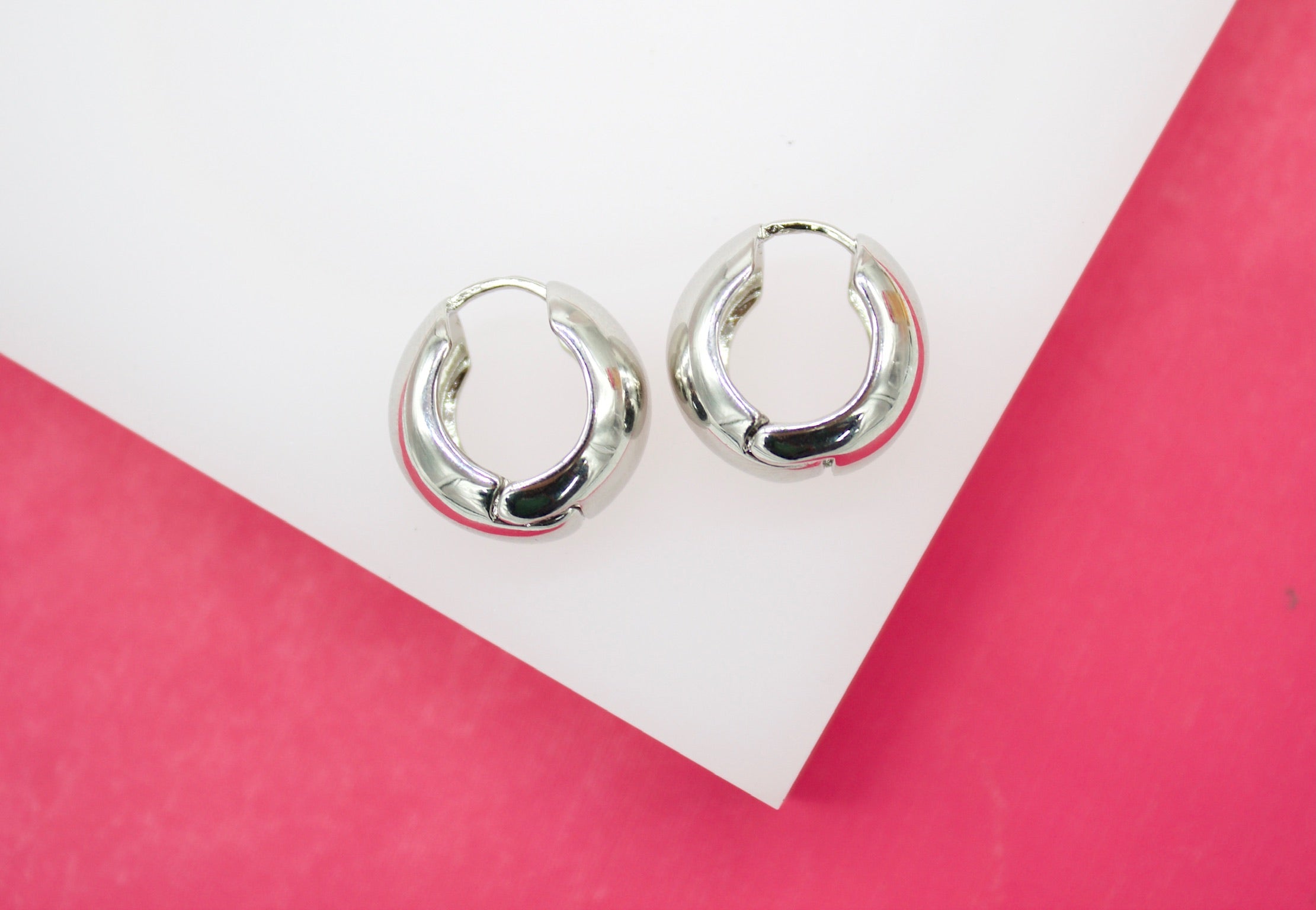 18K Gold Filled Thick Huggies Earrings (L285)