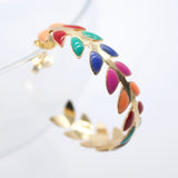 18K Gold Filled Enamel Arrow Open Hoop Earrings (K209-209A)