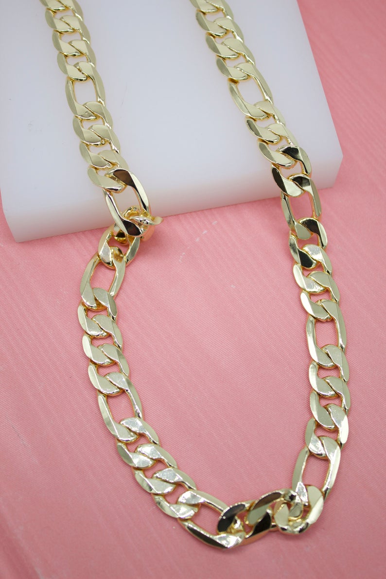 Thick figaro gold on sale chain