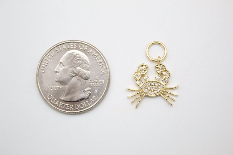 18K Gold Filled Crab Pendant