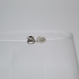 18K Rhodium Filled Astrology Zodiac Sign Stud Earrings