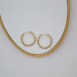 18K Gold Filled Beaded Huggies (K253) (L343)
