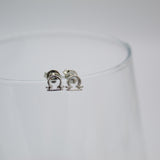 18K Rhodium Filled Astrology Zodiac Sign Stud Earrings