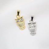 18K Gold Filled Owl Pendant With CZ Stones Eyes