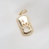 18k Gold Filled Dog Paw Heart Lovers Pendant