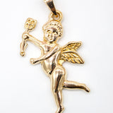 18K Gold Filled Cupid Angel With Arrow Pendant (A120)
