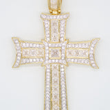 18K Gold Filled Giant Pavel Cross Crucifix With CZ (A109)