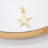 18K Gold Filled Small Enamel Star Pendant with Micro Pave Cubic Zirconia CZ Stone