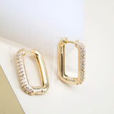18K Gold Filled CZ Pave Huggies Earrings (L206)