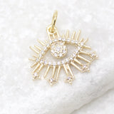 18K Gold Filled CZ Stone Evil Eye Pendant  (A274)