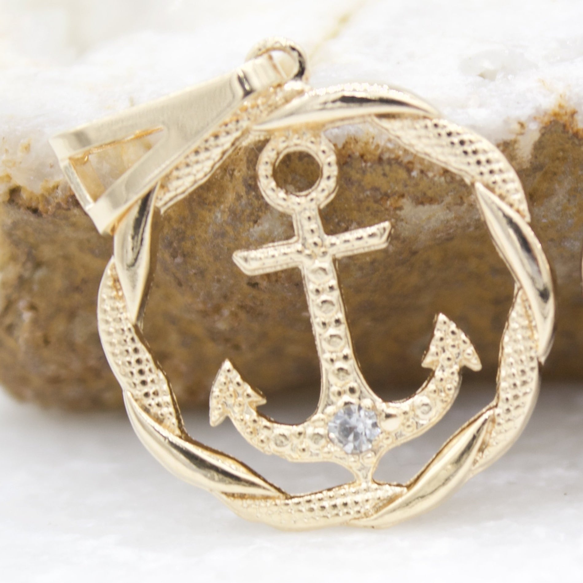 Dainty 18k Gold Filled Anchor Charm Tiny Delicate Pendant
