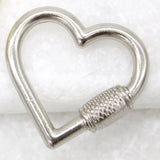 18K Gold Filled Heart Shaped Carabiner Lock, Carabiner Clasp, Screw in Clasp (XX14)