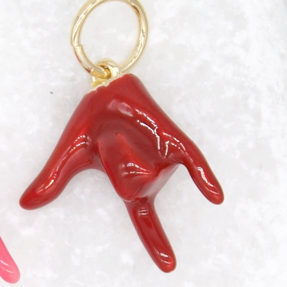 18K Gold Filled Enamel Love Hand Sign Language (A201)