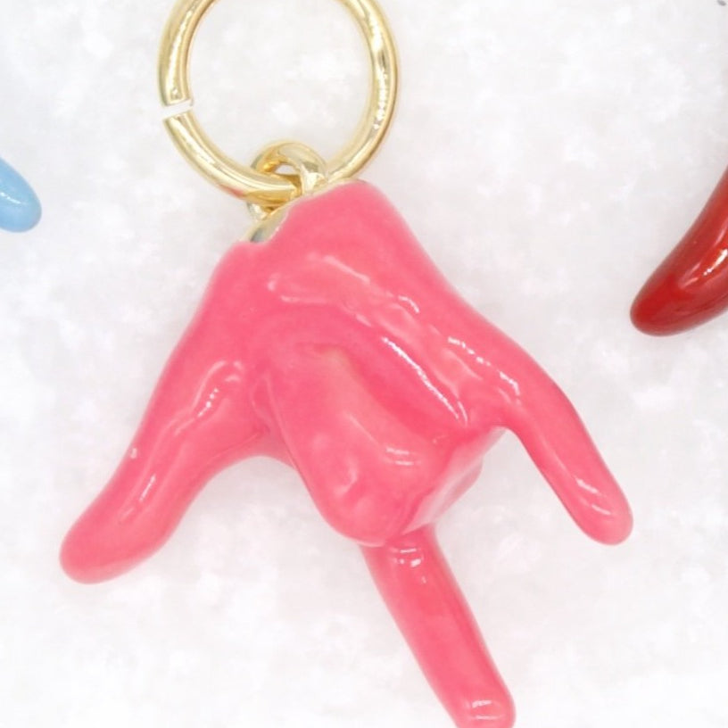 18K Gold Filled Enamel Love Hand Sign Language (A201)