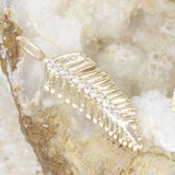 18K Gold Filled Bird Feather Pendant