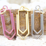18K Gold Filled Paper Clip Pendant