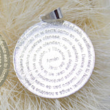 18K Rhodium Filled Prayer Pendant, Religious jewelry, Catholic Jewelry (A96)