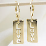 18K Gold Filled Love Dainty Huggie Dangle Earrings