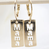 18K Gold Filled MAMA Huggie Dainty Hoop Earrings (L209)