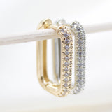 18K Gold Filled CZ Pave Huggies Earrings (L206)