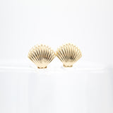 18K Gold Filled Sea Clam Shell Stud Earrings (L352)