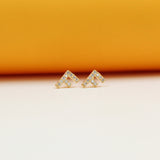 Gold Filled Initial Stud Earrings With CZ Stones