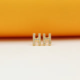Gold Filled Initial Stud Earrings With CZ Stones