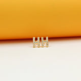 Gold Filled Initial Stud Earrings With CZ Stones
