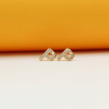 Gold Filled Initial Stud Earrings With CZ Stones