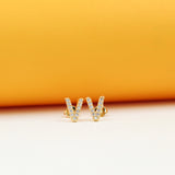 Gold Filled Initial Stud Earrings With CZ Stones